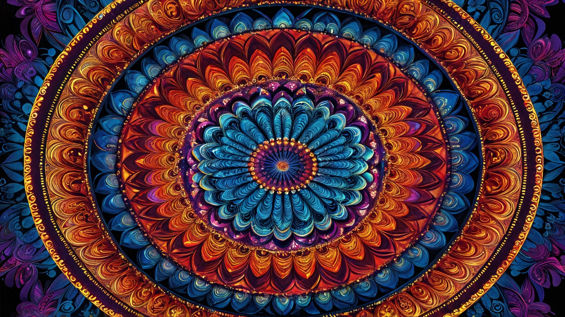 Vibrant Mandala Design with Intricate Patterns and Colors