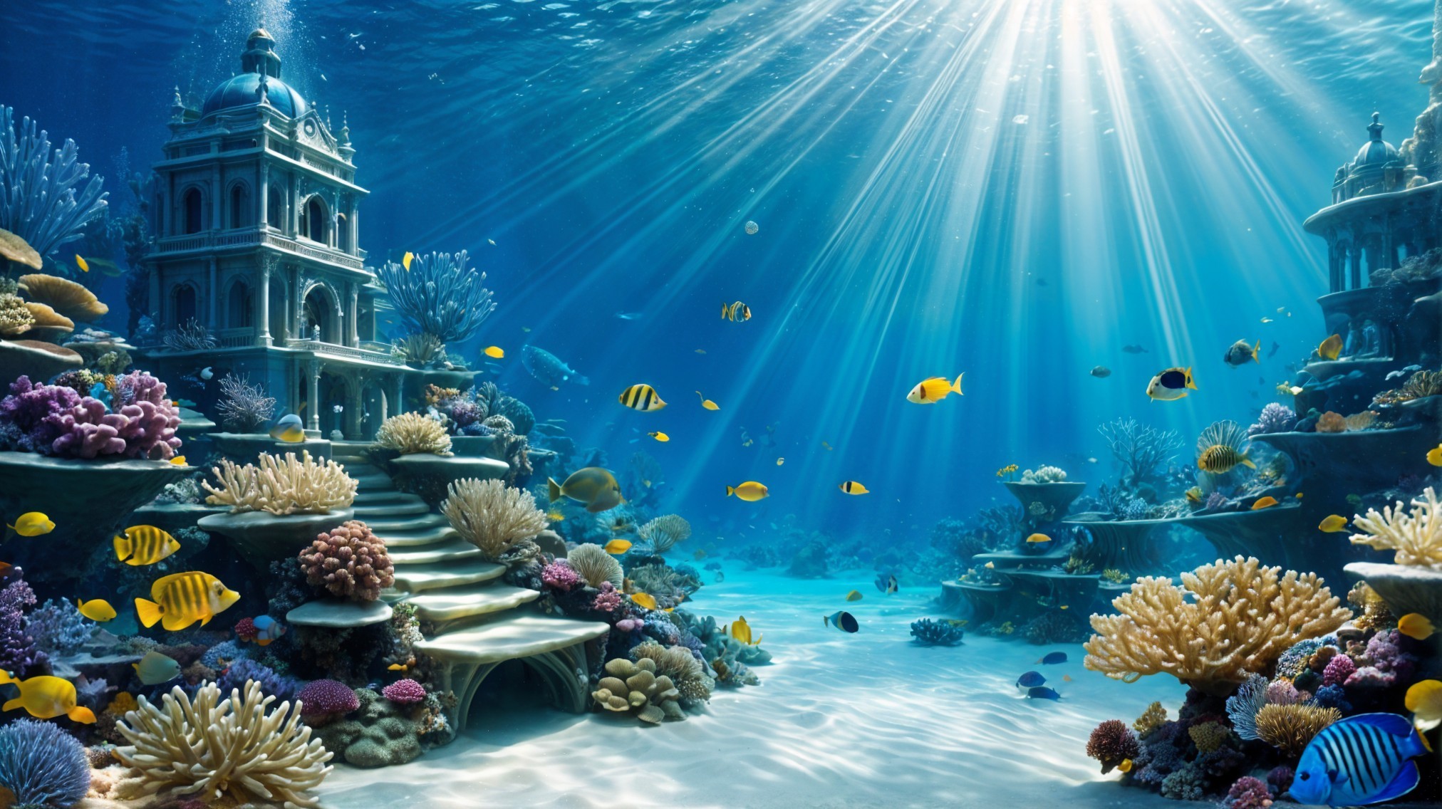 Vibrant Underwater World with Coral Reefs and Fish