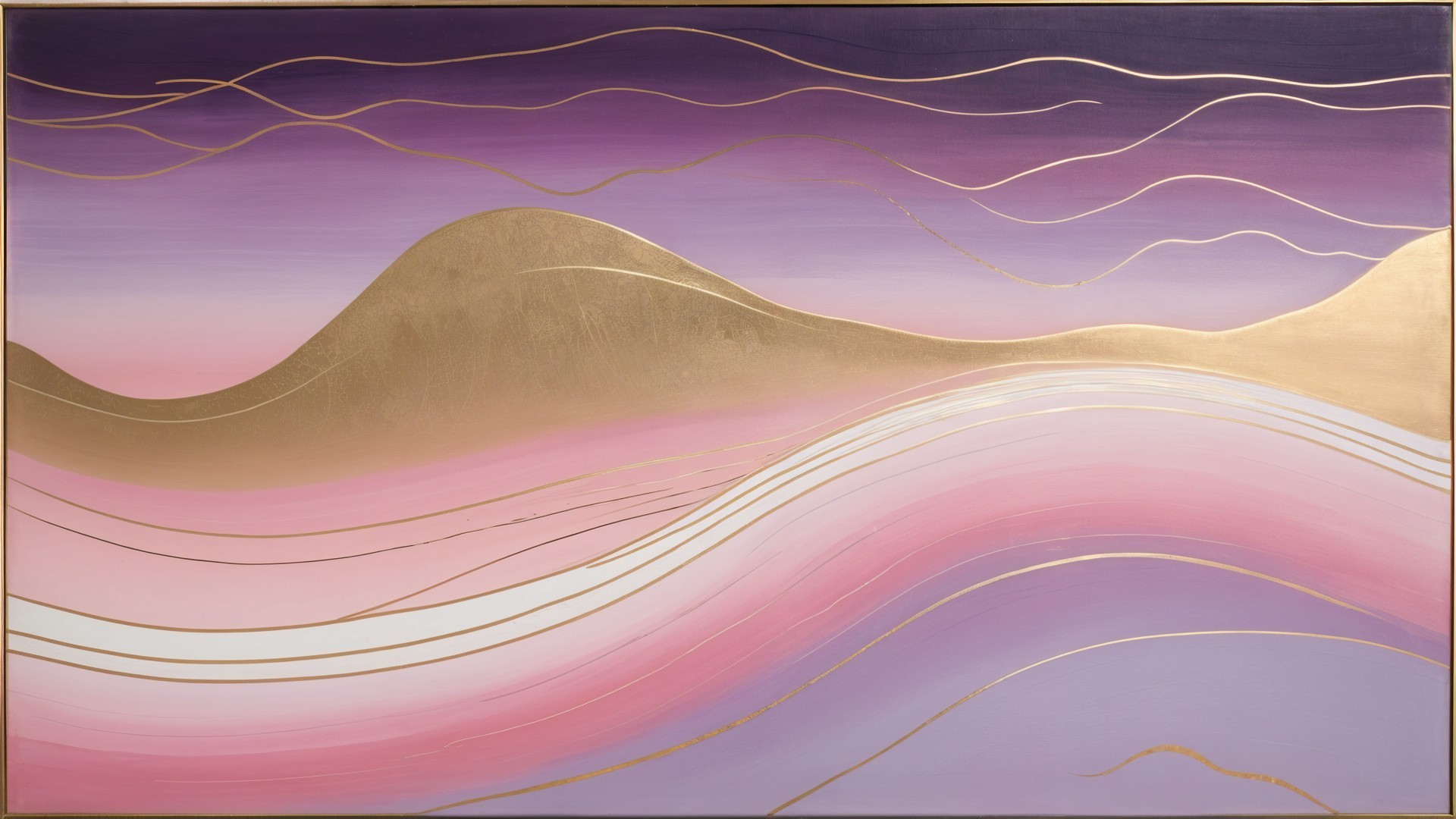 Serene Landscape with Lavender and Pink Gradient