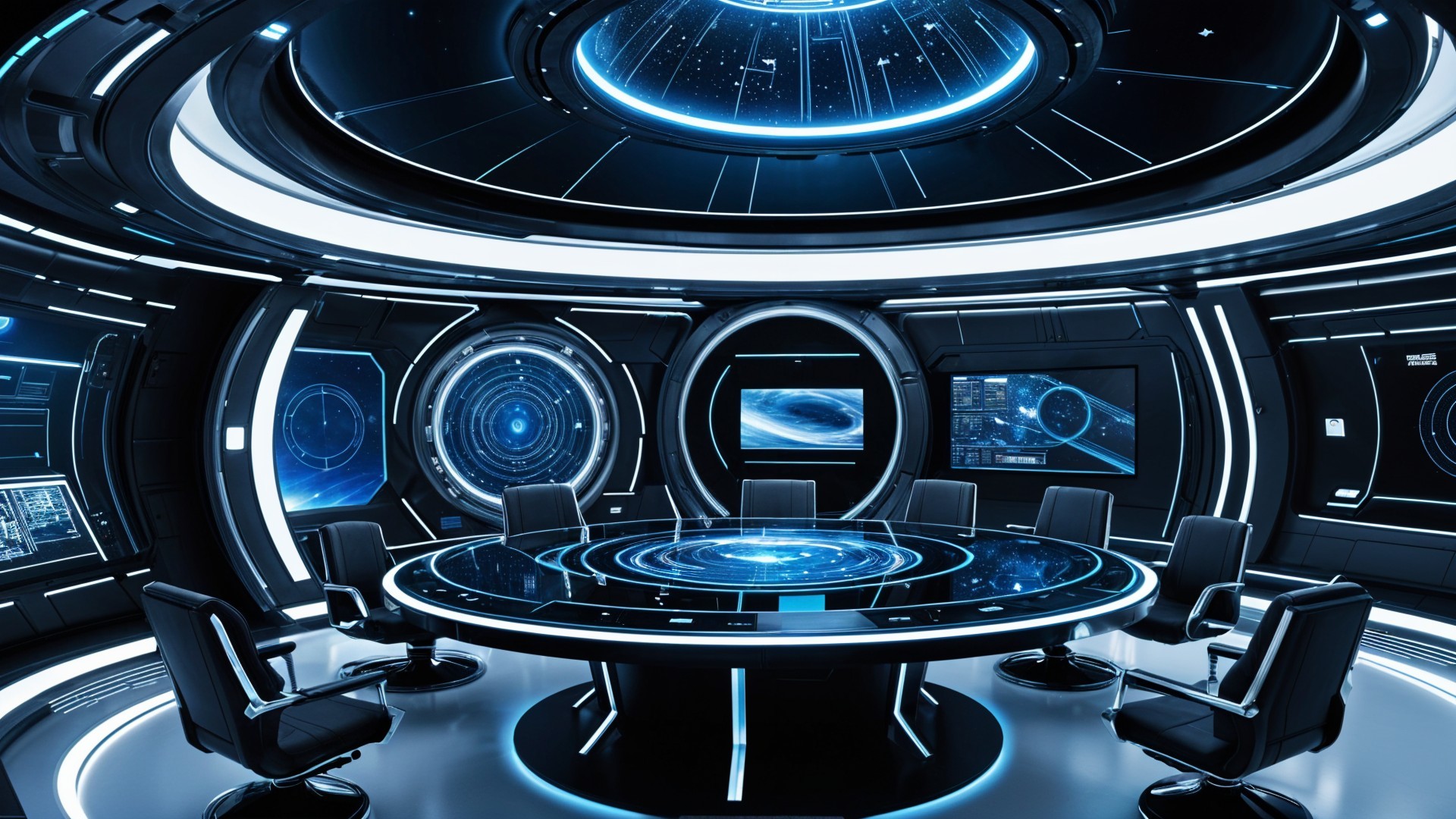 Futuristic Conference Room with Advanced Technology