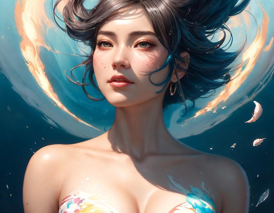 Portrait of a Young Woman in Dreamlike Atmosphere