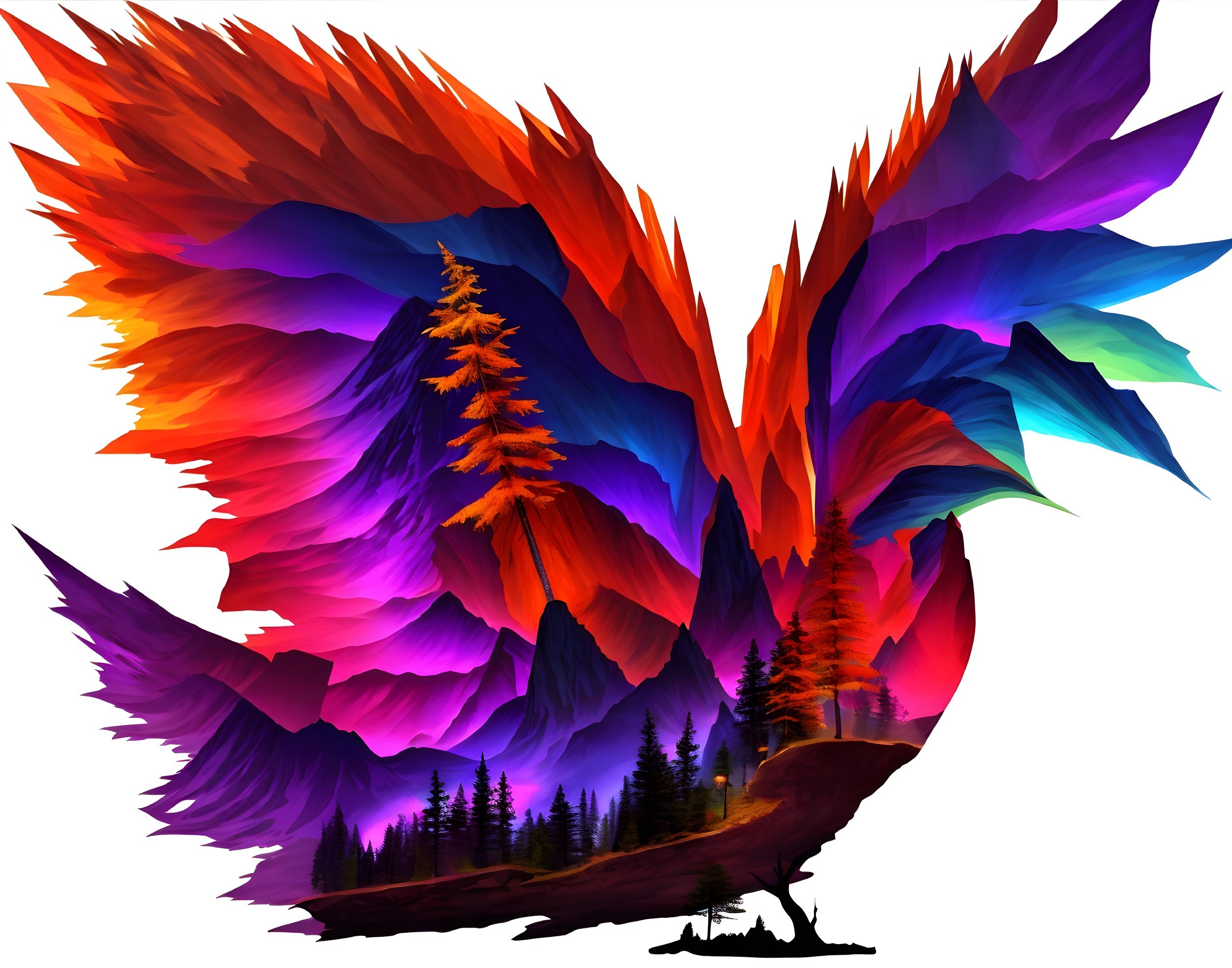 Abstract Butterfly Design with Vibrant Color Blends