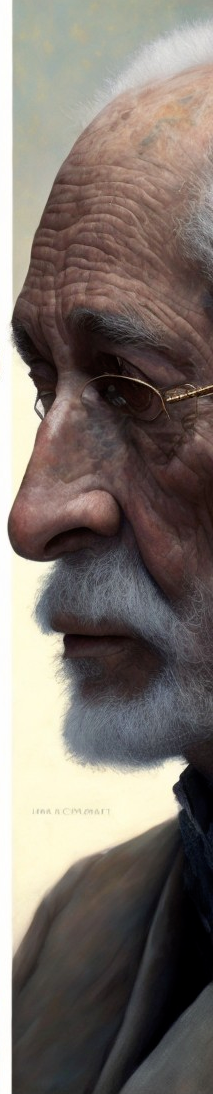 Close-up Profile of an Elderly Man with Distinct Features