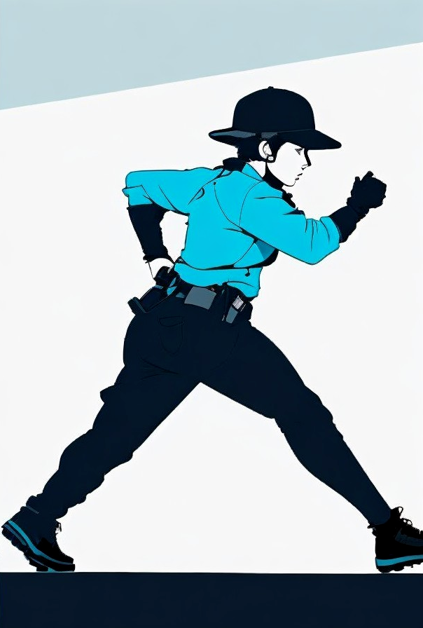 Illustration of a police officer in dynamic pose