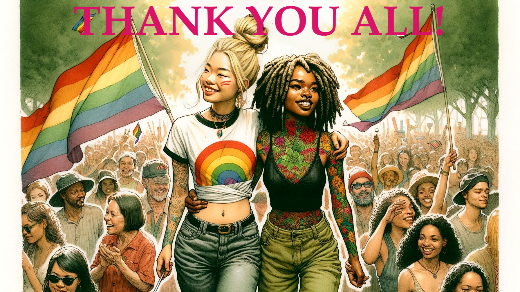 Vibrant Pride Celebration with Joyful Participants