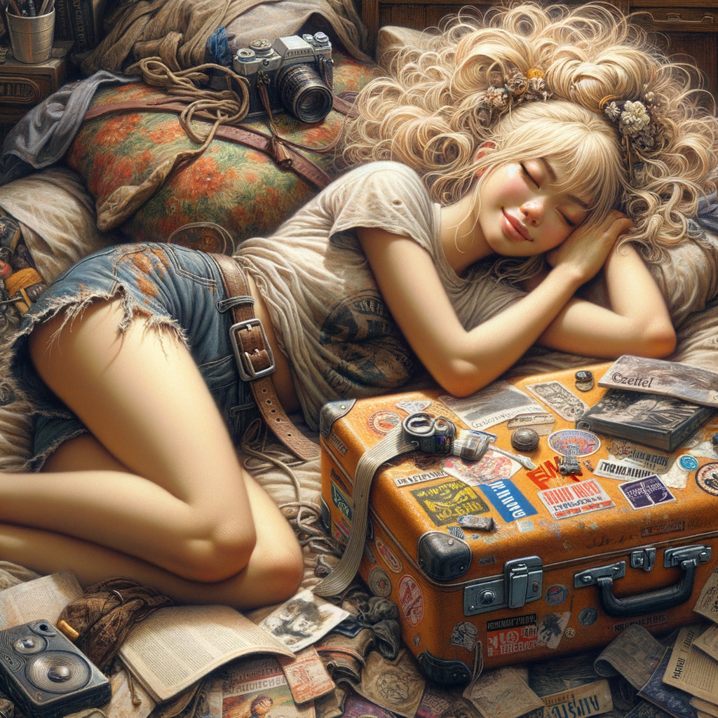 Cozy Bedroom Scene with Travel Memorabilia and Books