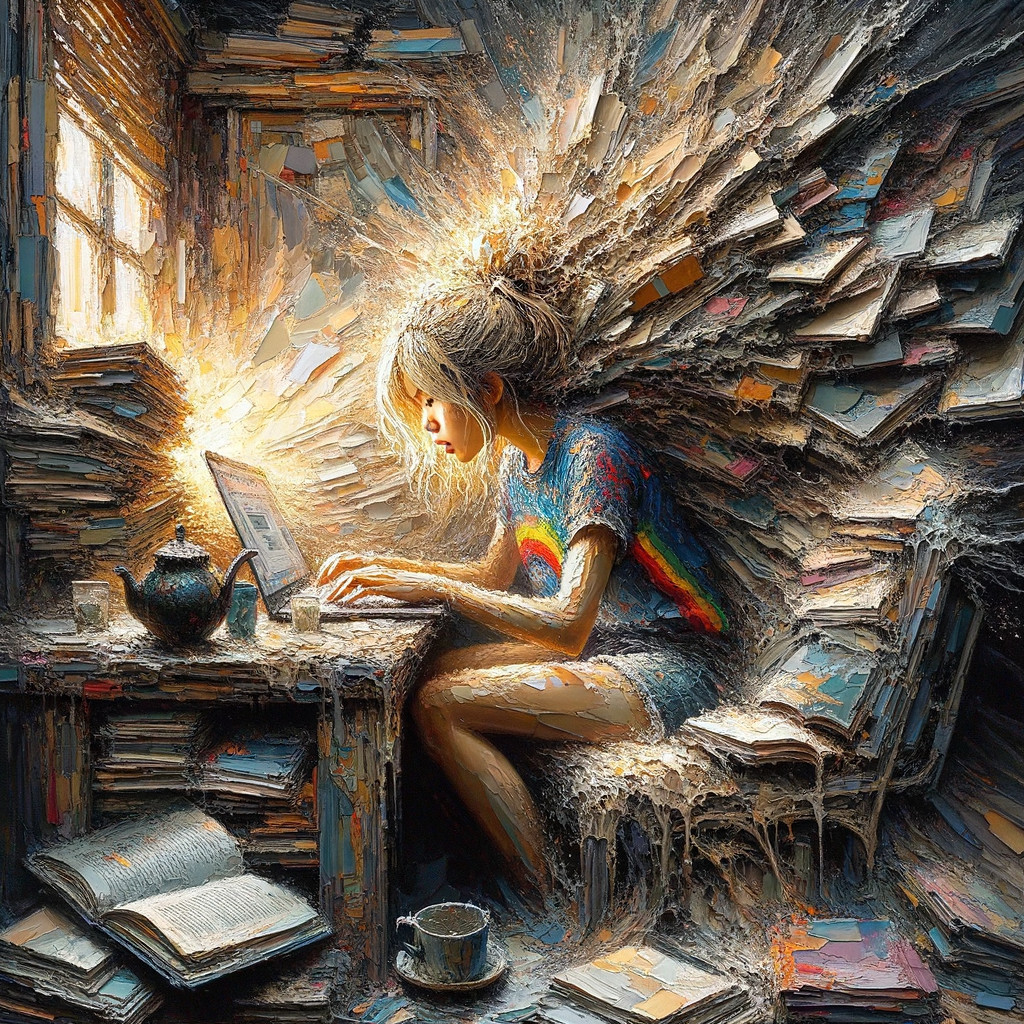 Cozy Room with Young Woman and Creative Atmosphere
