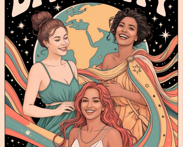 Illustration of Diverse Women Celebrating Unity and Acceptance