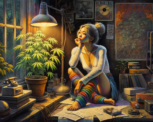 Cozy Room with Vintage Decor and Indoor Plants