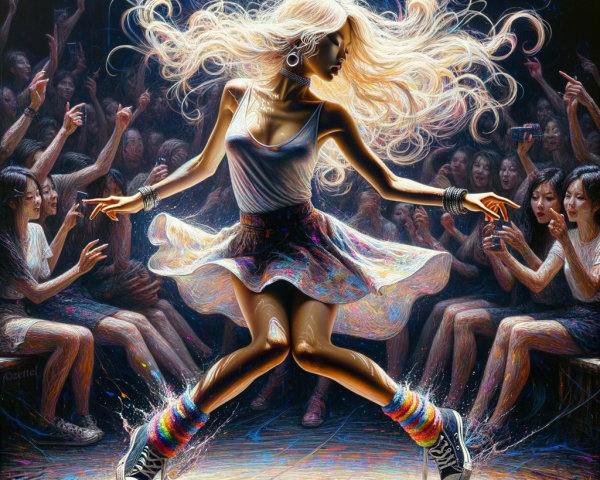 Vibrant Dance Scene with Enthusiastic Crowd