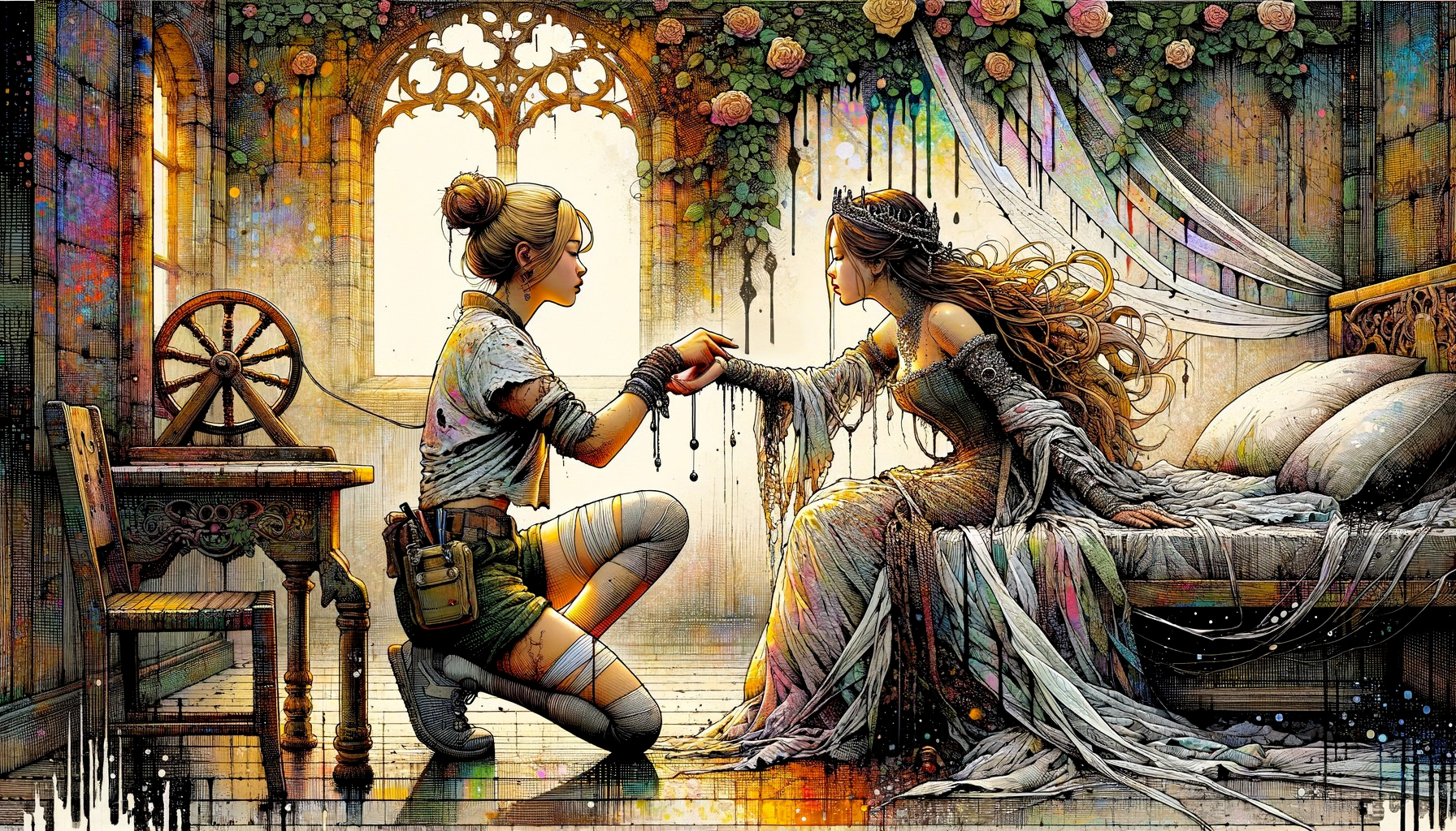 Whimsical Room with Two Connecting Figures