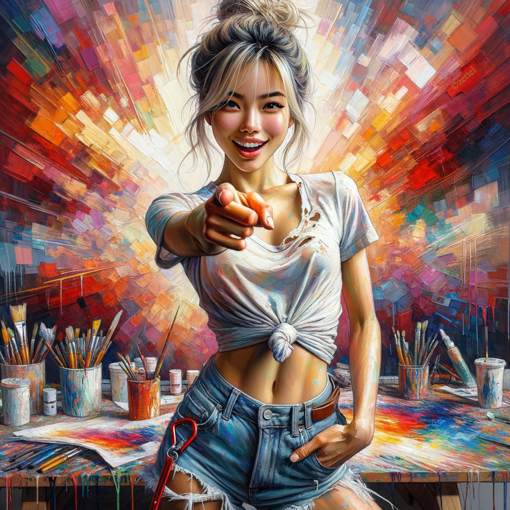 Colorful Portrait of a Confident Young Woman