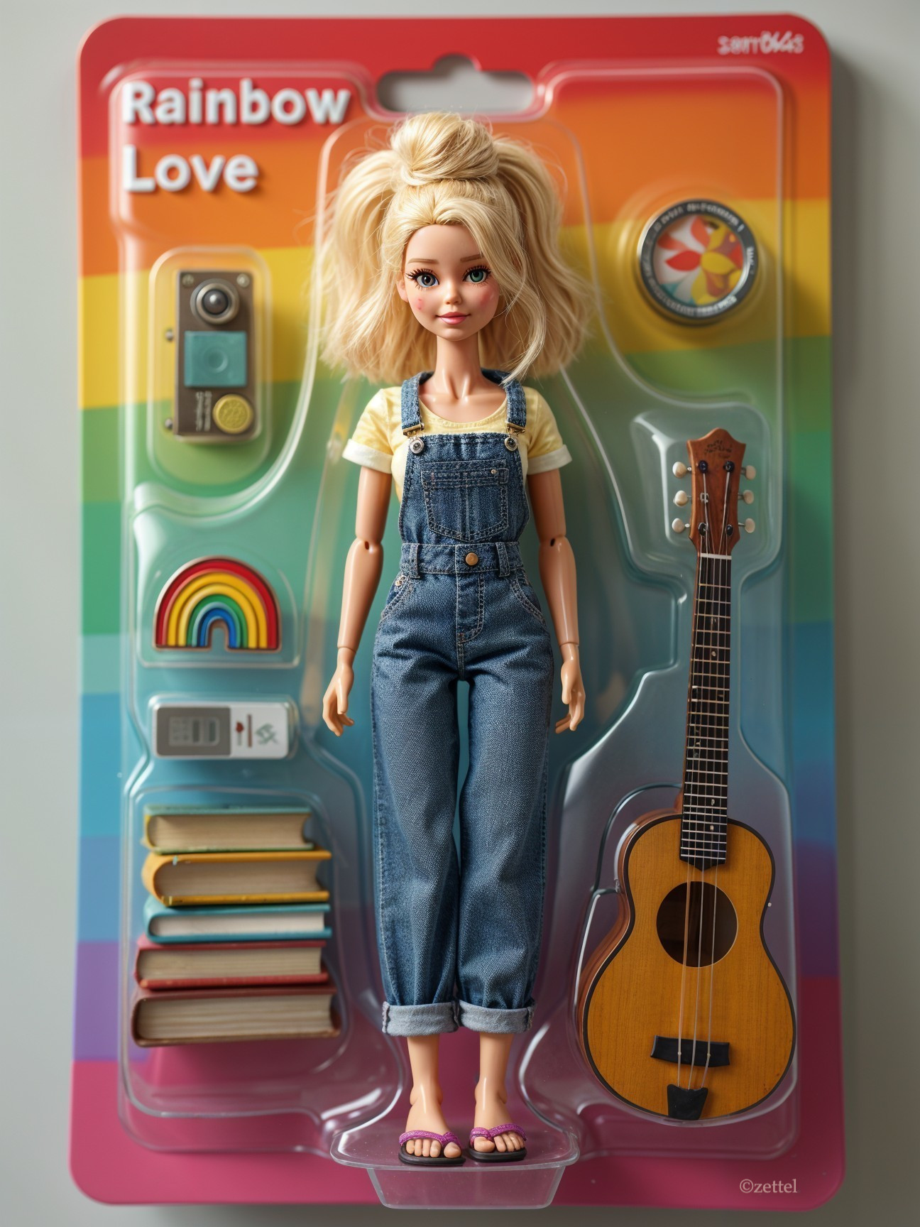 Rainbow Love Doll with Colorful Accessories Display