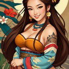 Realistic Portrait of a Young Woman with Unique Style