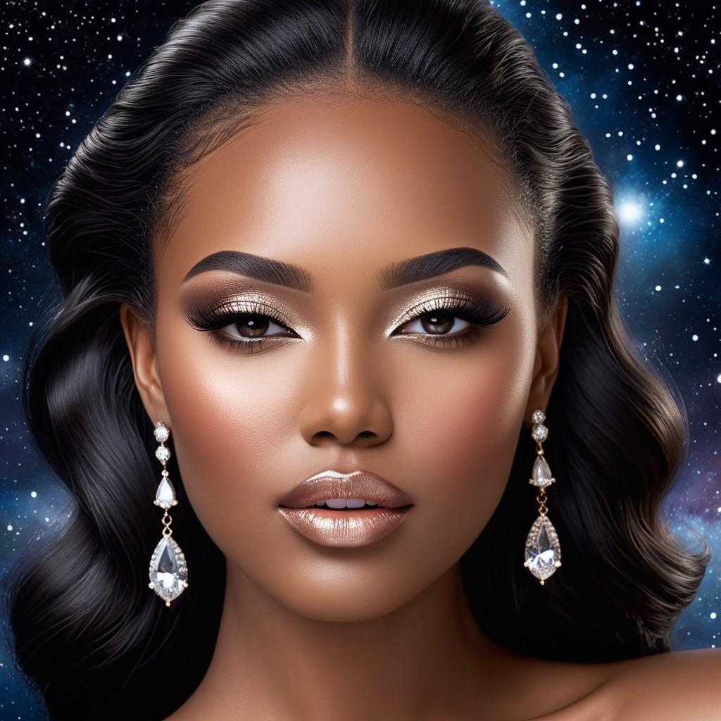 Portrait of a Woman with Flawless Makeup and Hair