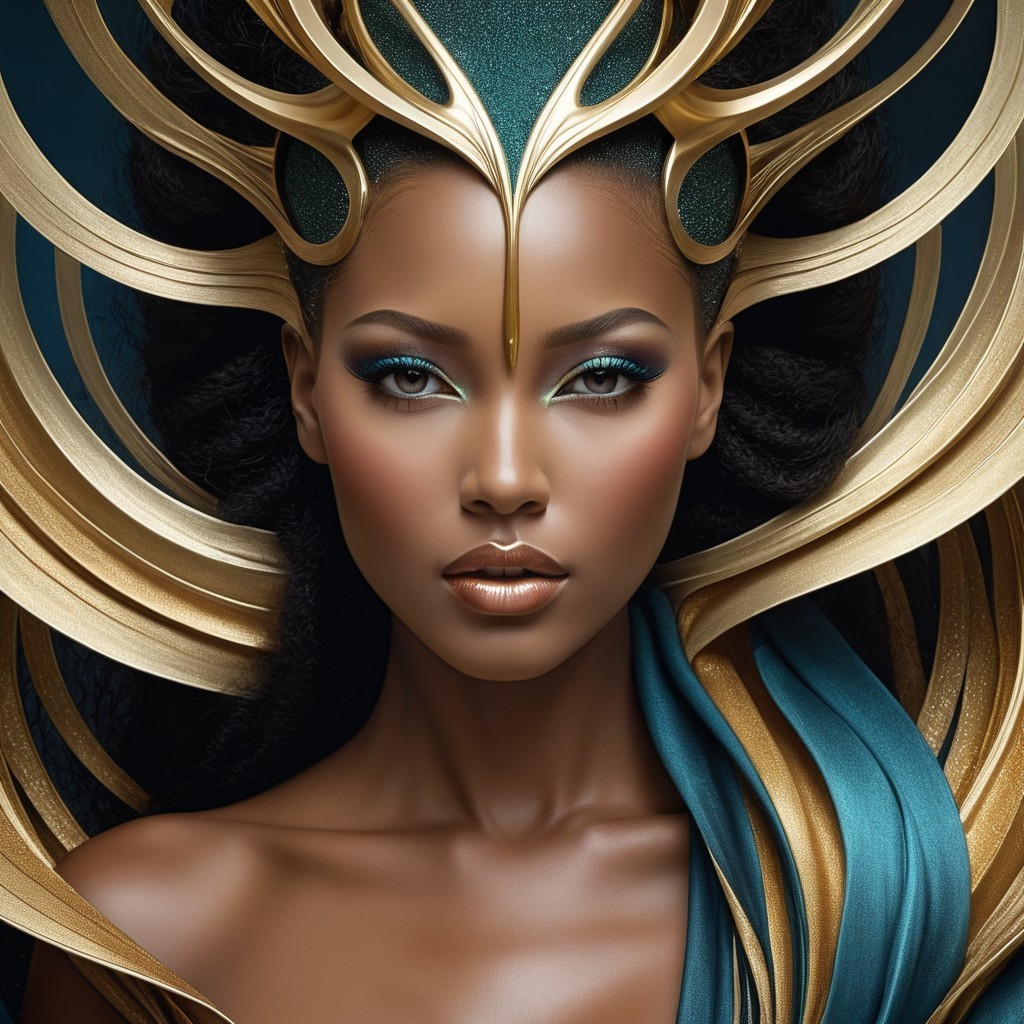 Portrait of a Woman with Radiant Skin and Elegant Style