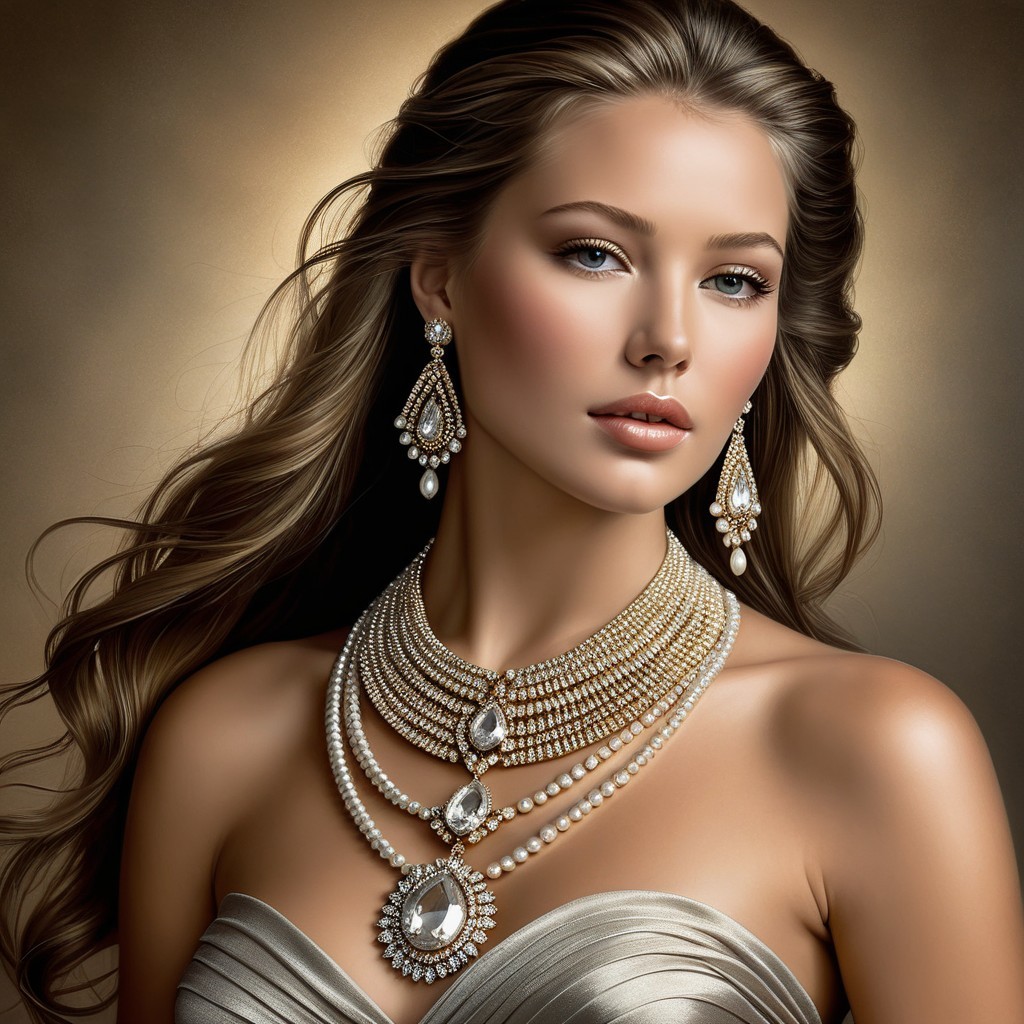 Glamorous Portrait of a Woman with Elegant Jewelry