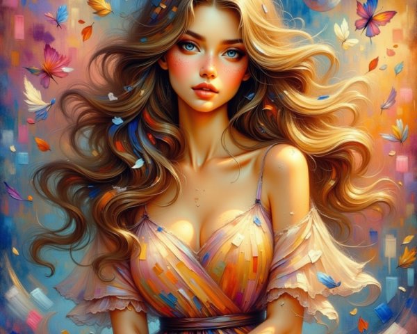 Dreamy Hyperrealistic Portrait of a Young Girl