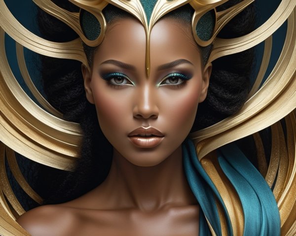 Portrait of a Woman with Radiant Skin and Elegant Style