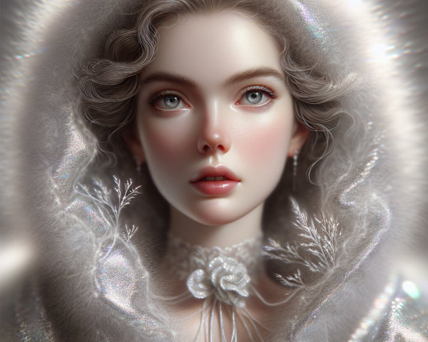 Portrait of a Young Woman with Ethereal Features