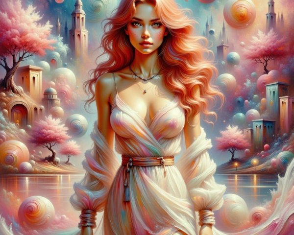 Fantasy Digital Painting of a Goddess-Like Woman