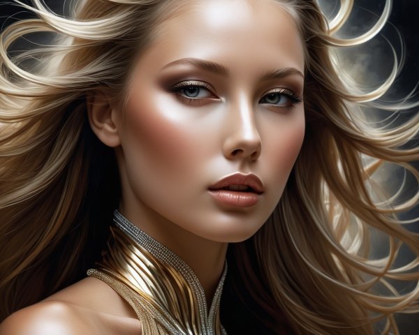 Close-Up Portrait of a Young Woman with Blonde Hair