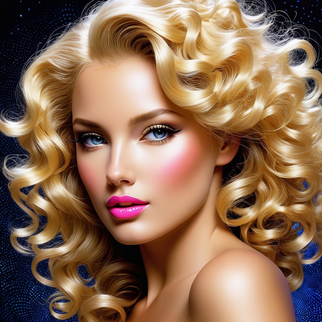 Close-up Portrait of a Young Woman with Curly Hair