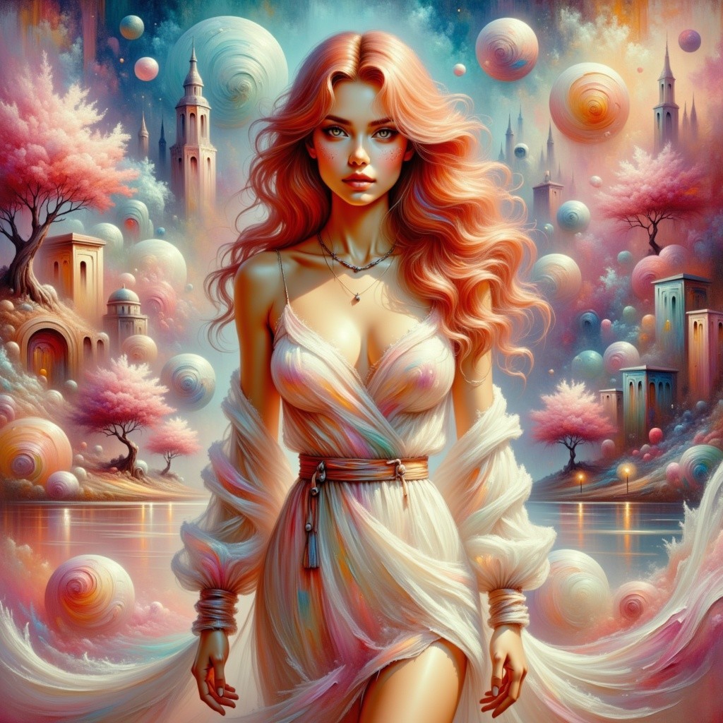 Fantasy Digital Painting of a Goddess-Like Woman