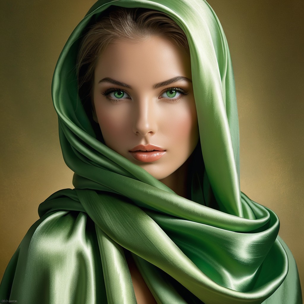 Close-Up Portrait of a Young Woman with Green Eyes