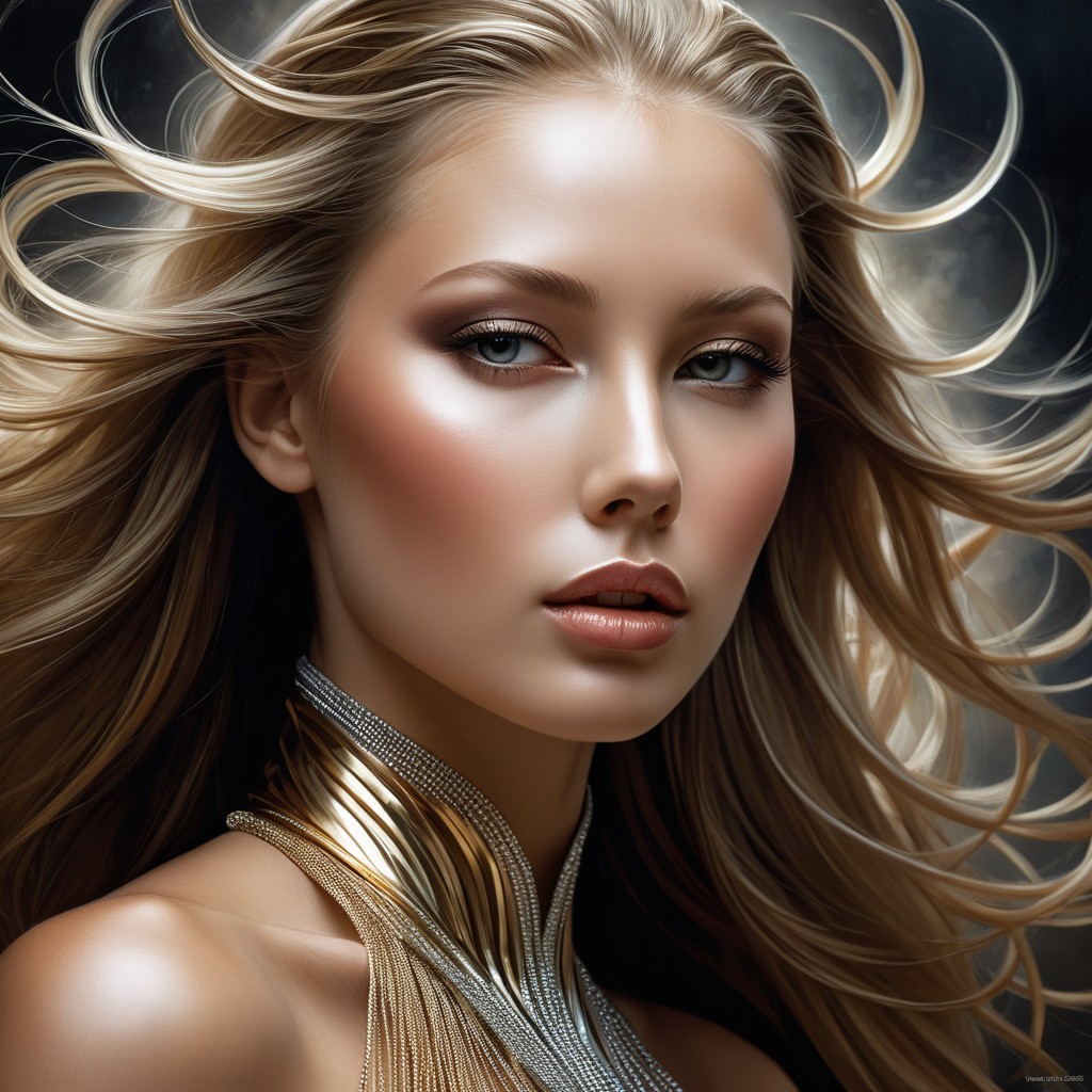 Close-Up Portrait of a Young Woman with Blonde Hair