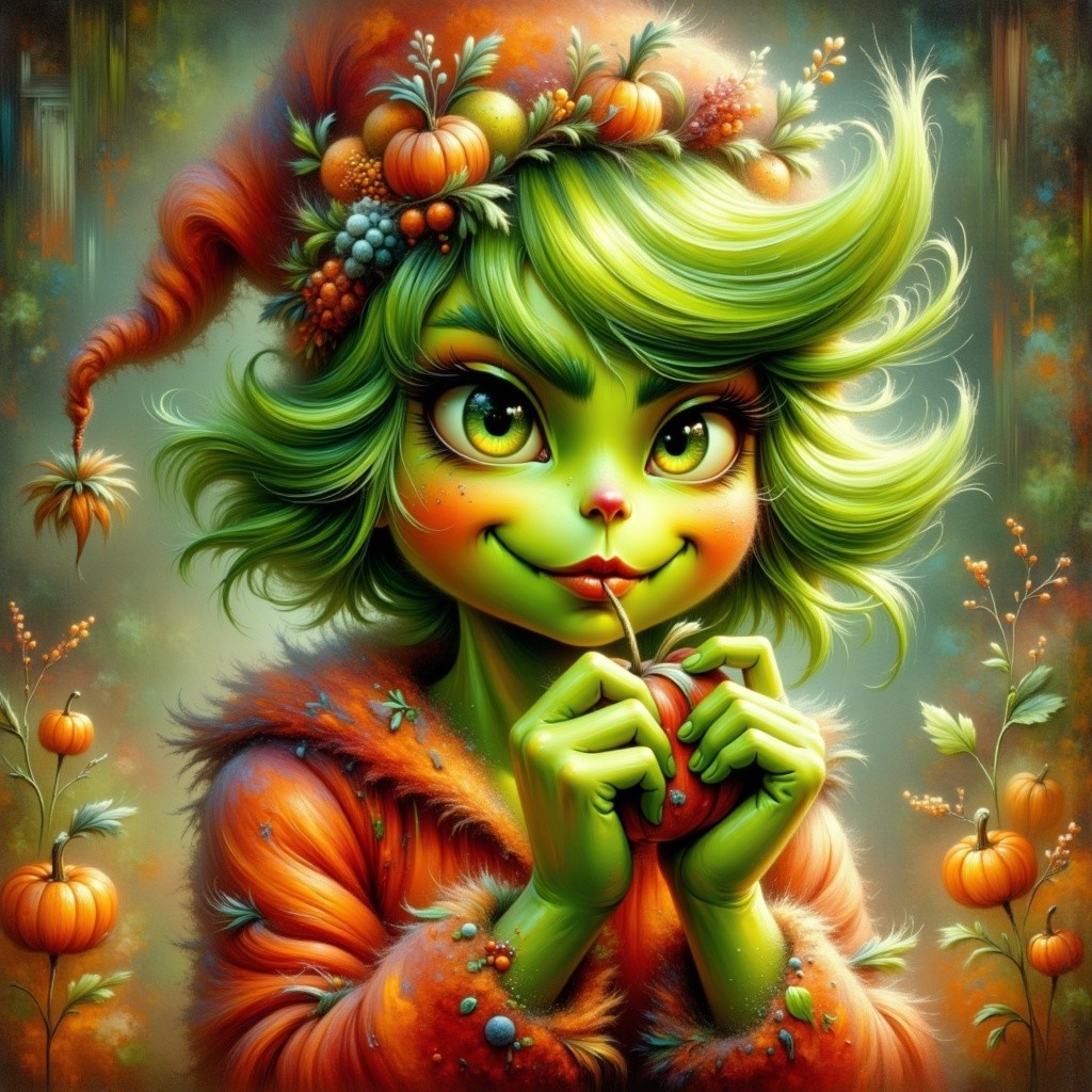Whimsical Character in Enchanting Autumn Setting