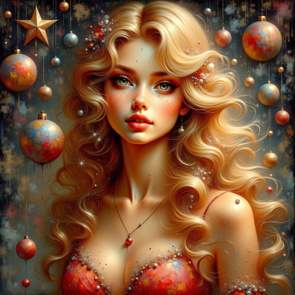 Close-up Digital Painting of a Fair-Skinned Woman