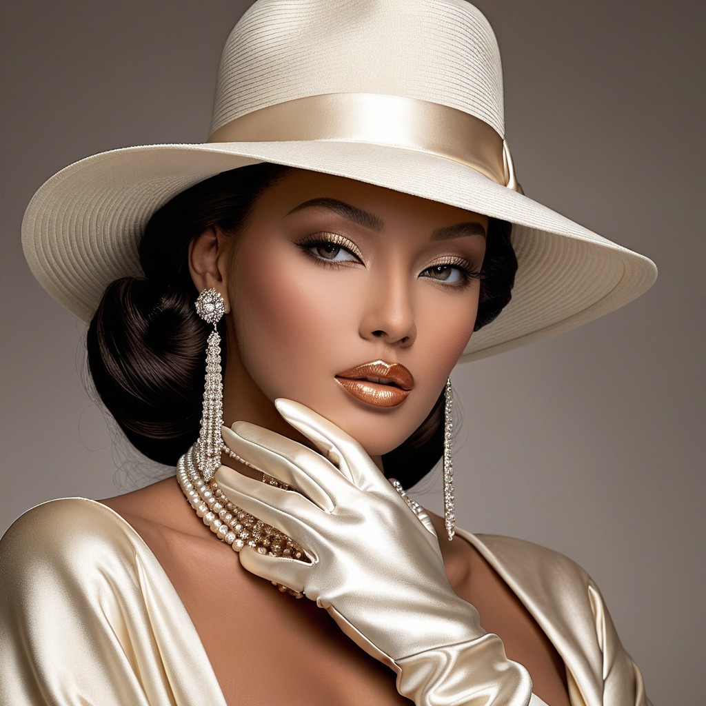 Glamorous Portrait of a Fashionable Woman in Elegance