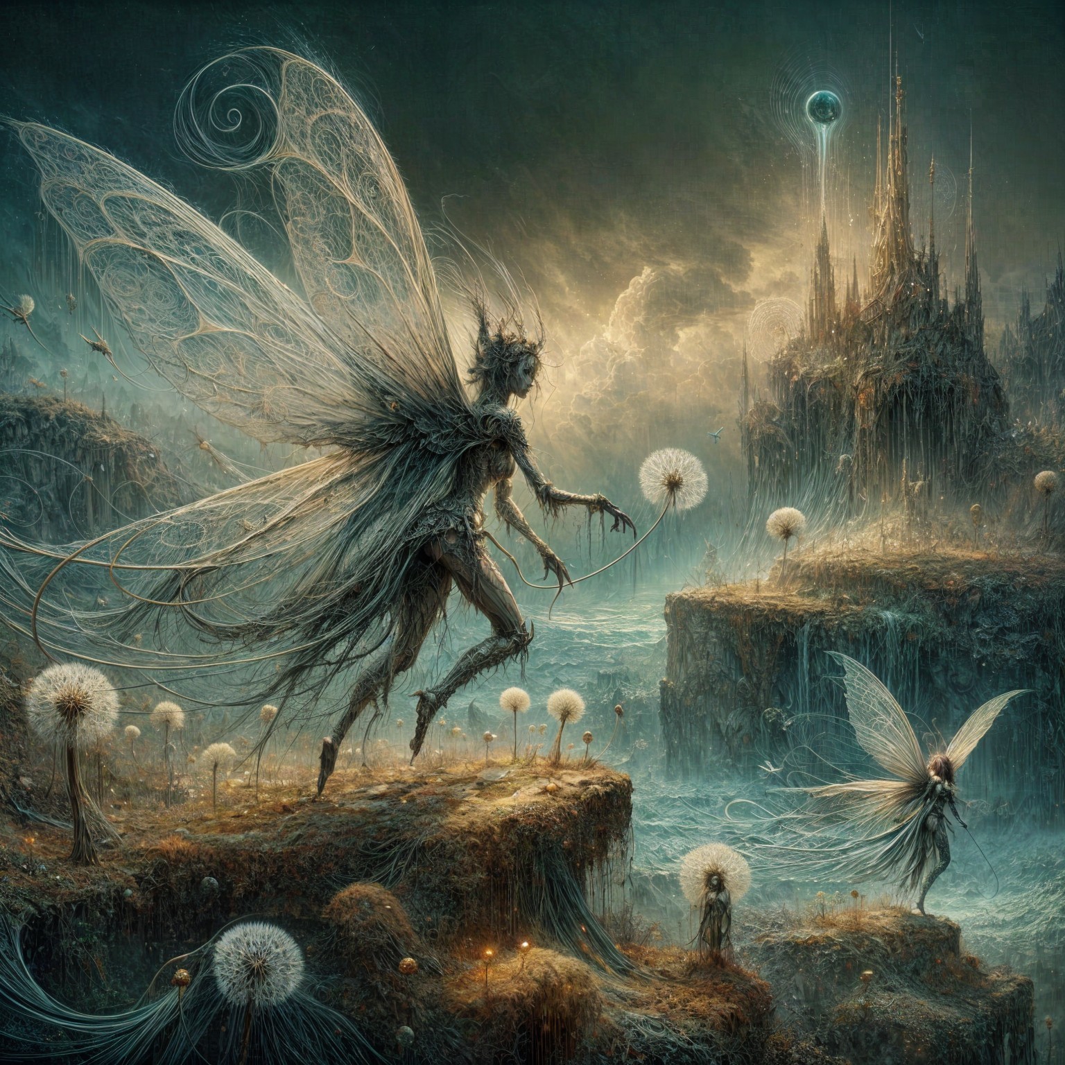 Ethereal Beings in a Dreamlike Mystical Landscape