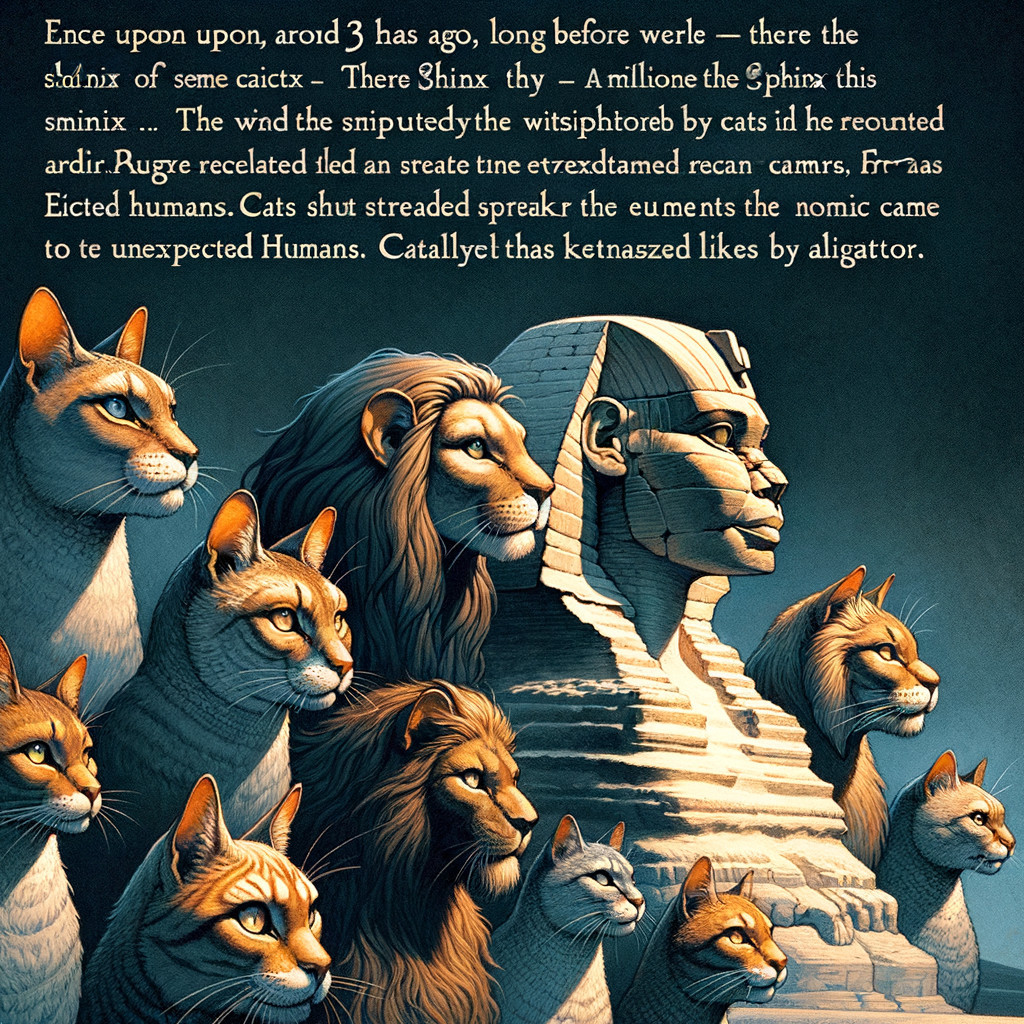 Majestic Lions Around Pyramid with Egyptian Motifs