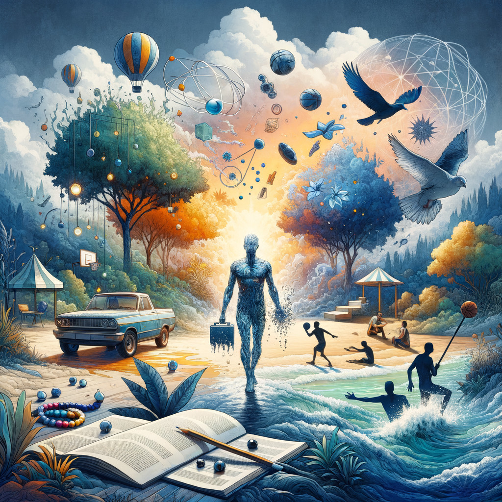 Surreal Landscape with Nature and Discovery Elements