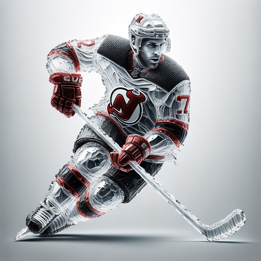 Ice Sculpture of Hockey Player in Action