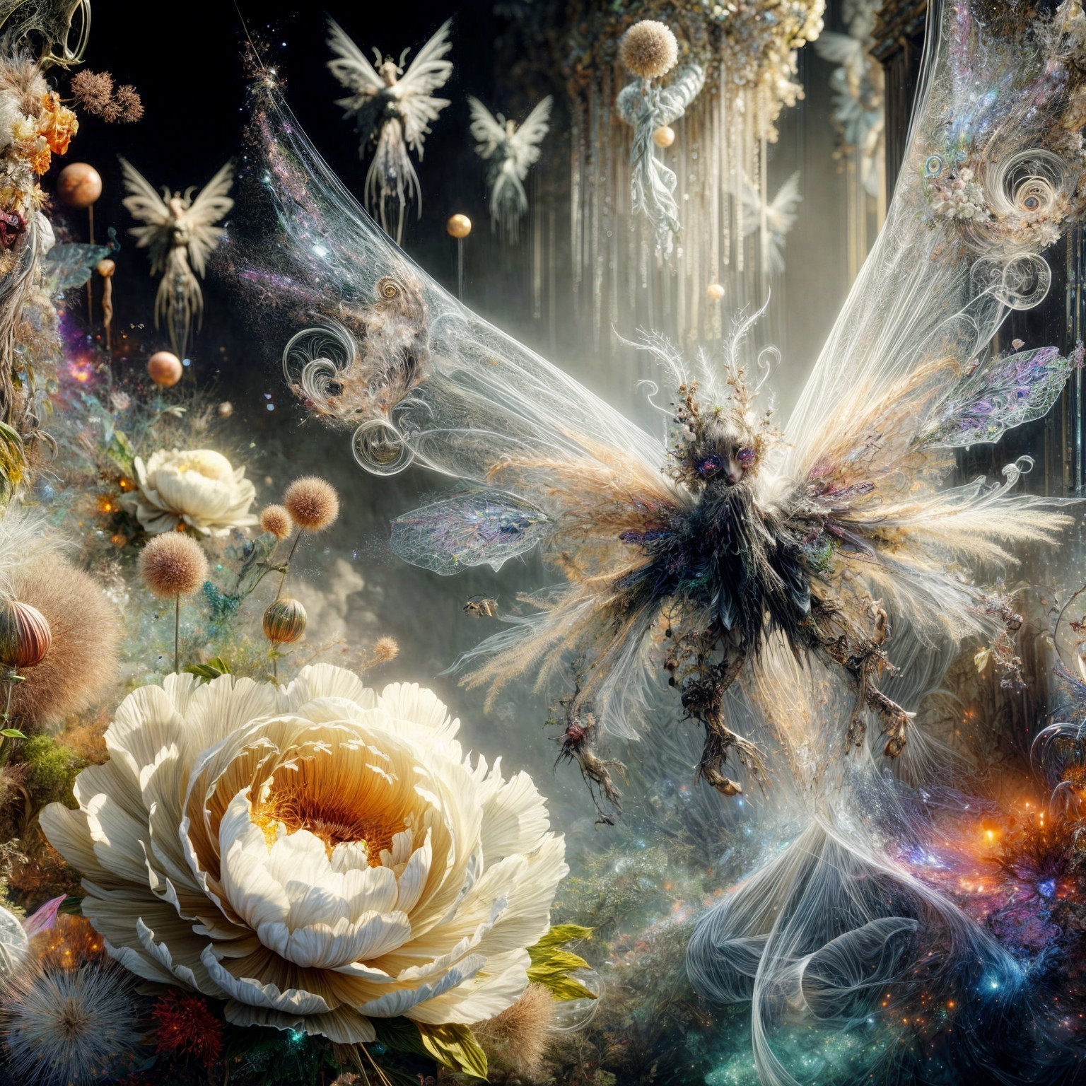 Ethereal Butterflies and Enchanting Fairy Scene