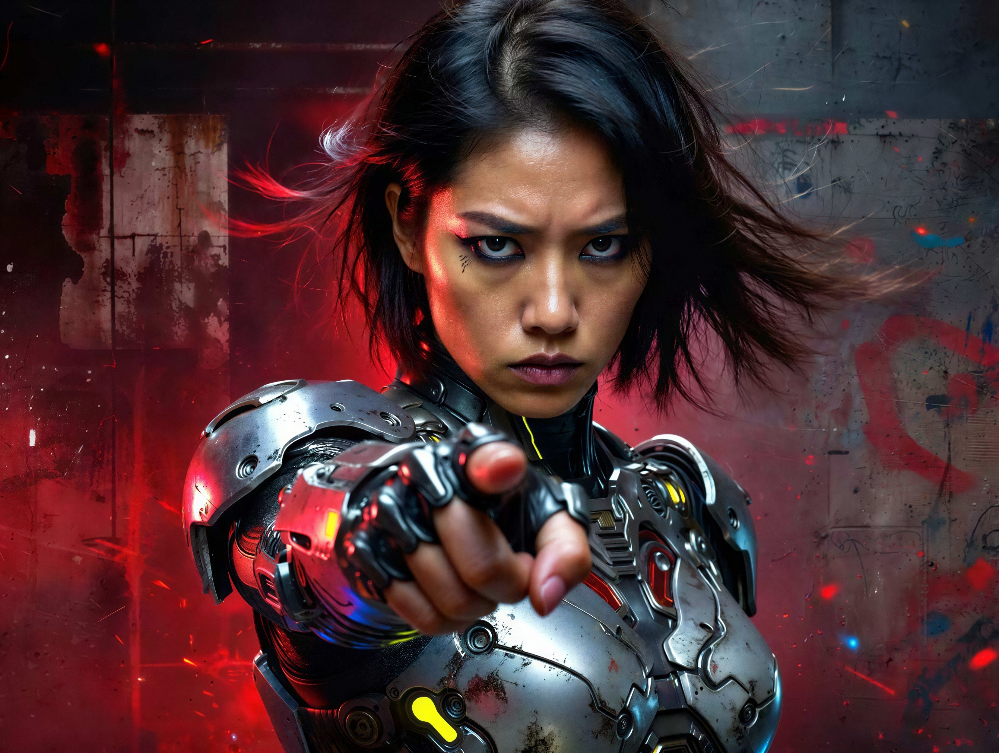 Close-Up Portrait of an Angry Young East Asian Woman