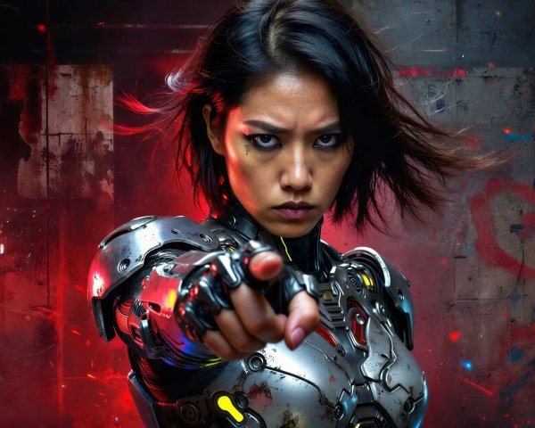 Close-Up Portrait of an Angry Young East Asian Woman