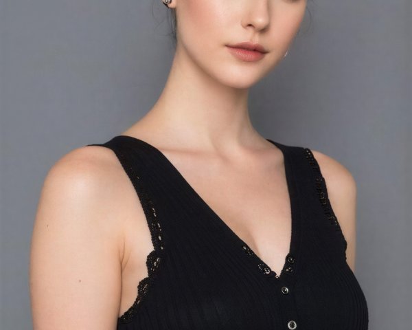 Young girl with dark brown hair in stylish buns