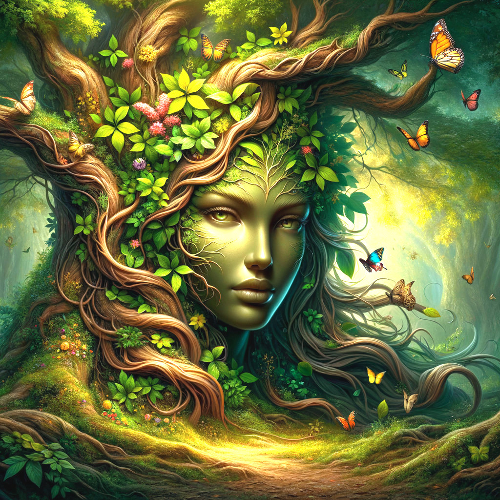Fusion of Nature and Humanity in Artistic Portrait