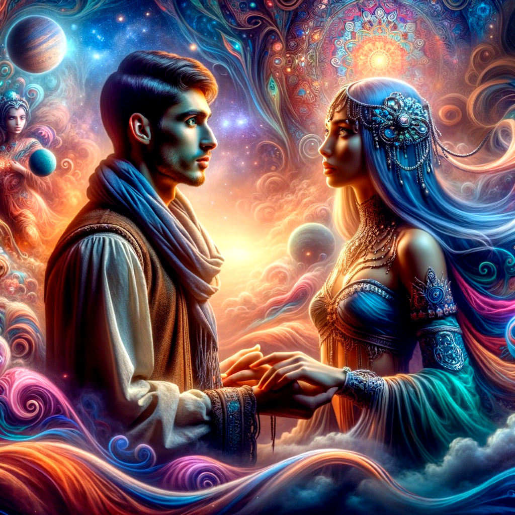 Cosmic Encounter of Two Enchanting Figures