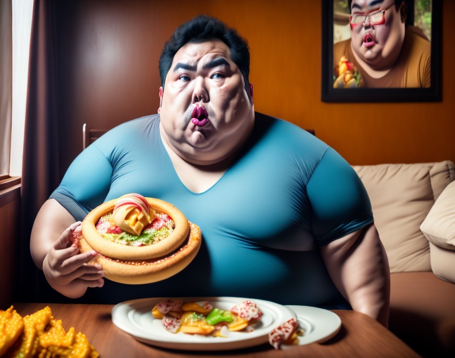 Cozy Room with Figure and Feast-Like Sandwich Setup