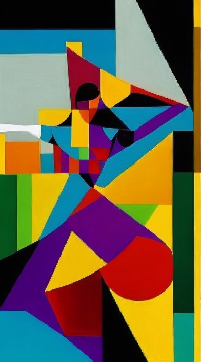 Colorful Geometric Human Form