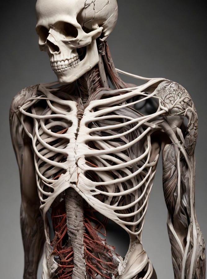 Detailed Anatomical Model of Human Skeleton and Muscles