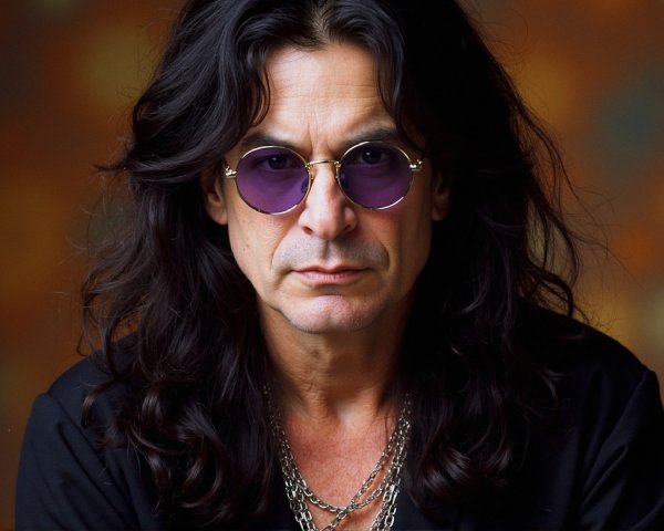 Man with Dark Hair and Purple Sunglasses Portrait