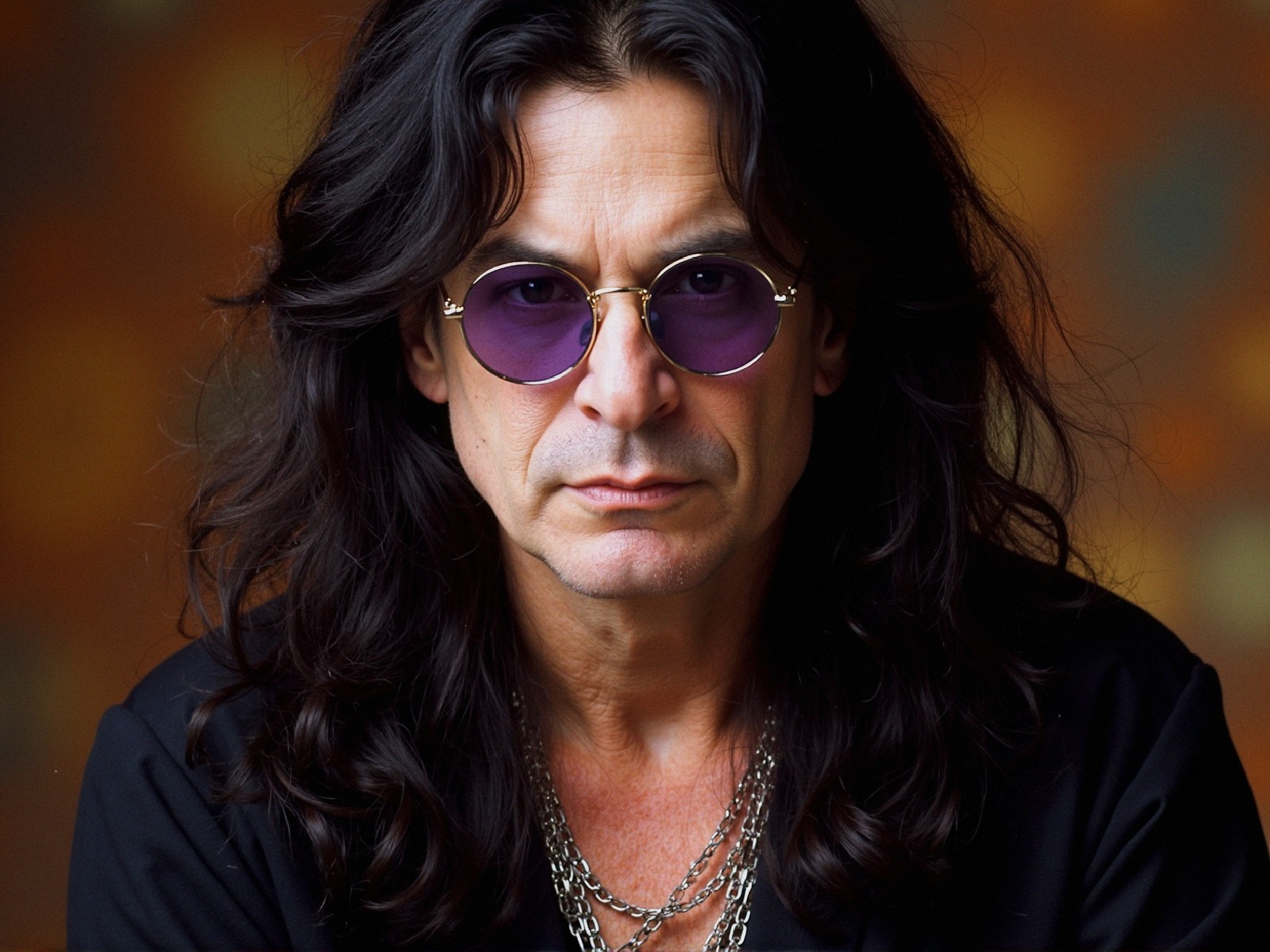 Man with Dark Hair and Purple Sunglasses Portrait