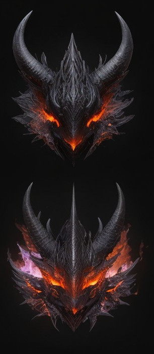 Intricately Designed Dragon Masks with Fierce Details