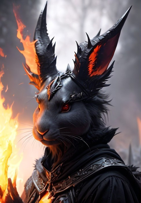 Mystical Rabbit-like Creature in Enchanted Forest